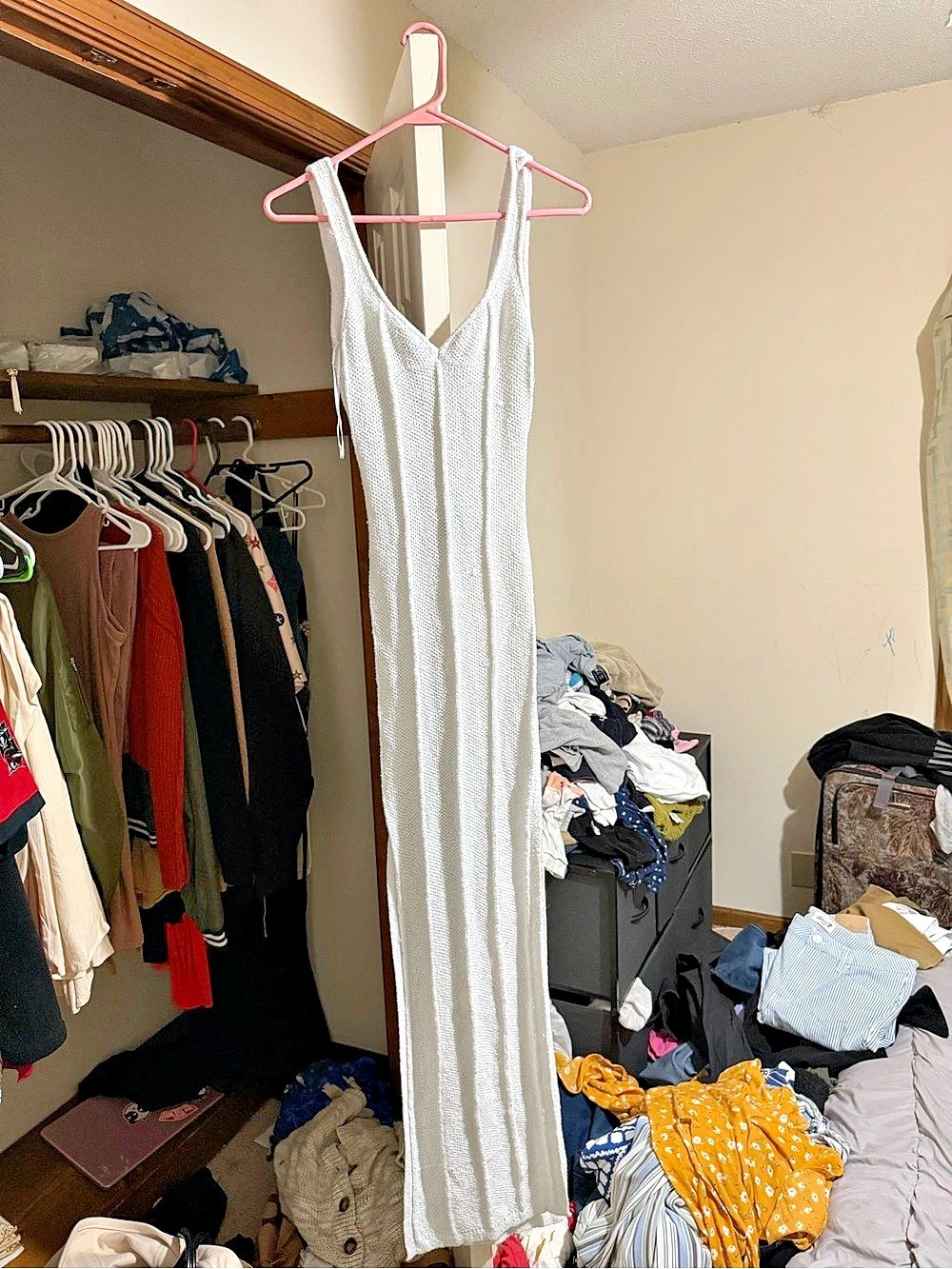 HERA COLLECTION White Lace-Up Maxi Dress Like New